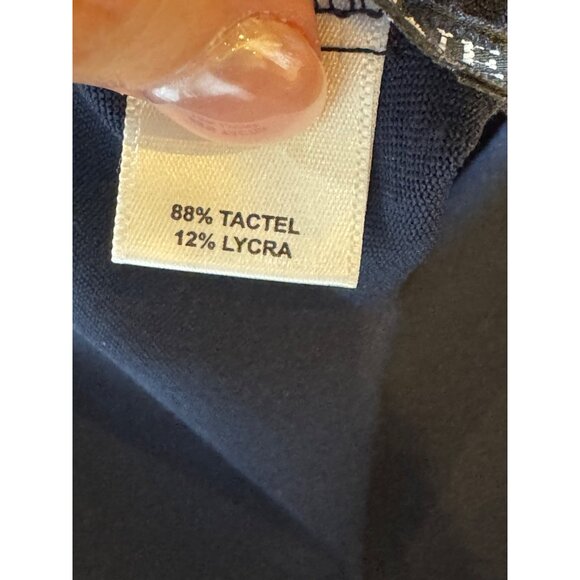 A'nue Ligne Tank Top Women XL Navy Blue Scoop Neck The Longer High Shell Top - Picture 9 of 10